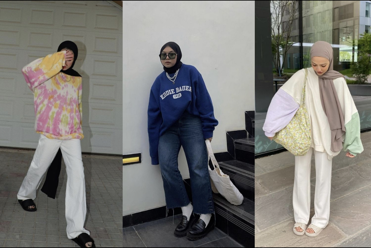3 Inspirasi OOTD Hijab Memakai Oversized Sweater